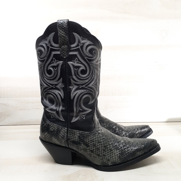 Durango Crush Western Scallop Faux Snake Boots Women's 9.5 M Black - Picture 10 of 10